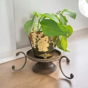 Hammered Brass Footed Pot, Vase, Colonial Virginia, Hand Made, Hampton, Va.